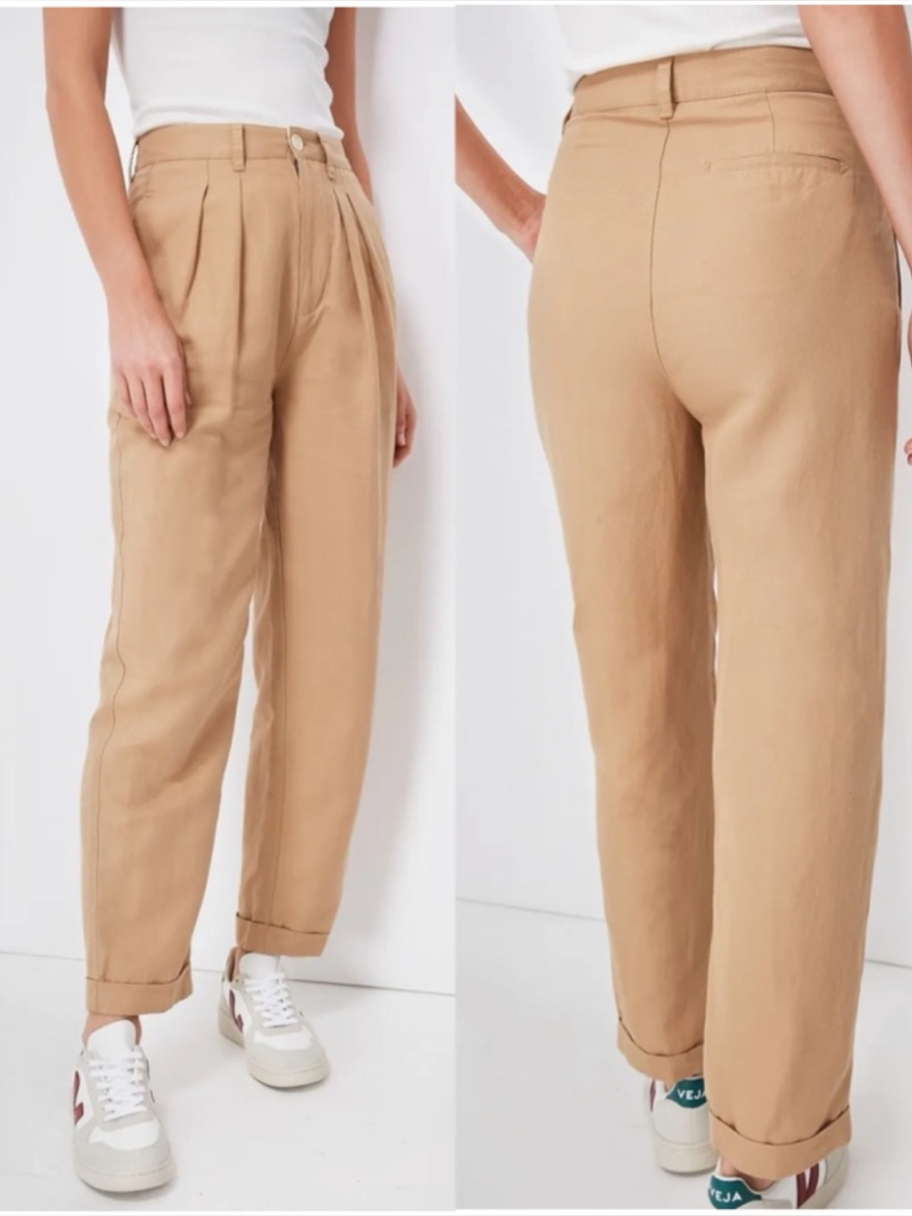 ALEX MILL Double Pleat Linen and Cotton-Blend Twill Pant in Vintage Khaki
